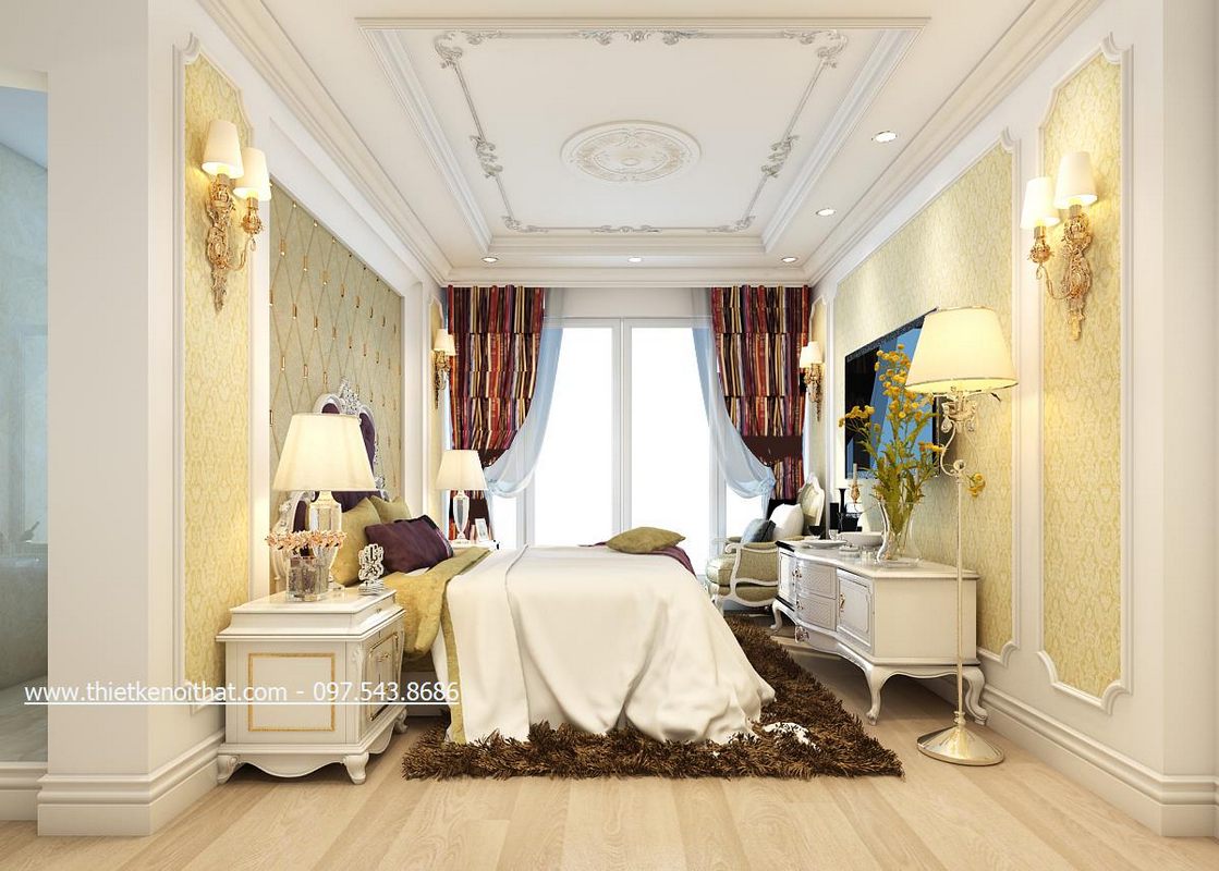Thiết kế nội thất phòng ngủ chung cư Mandarin Garden - Căn hộ DUPLEX Hoàng Minh Giám Cầu Giấy Hà Nội
